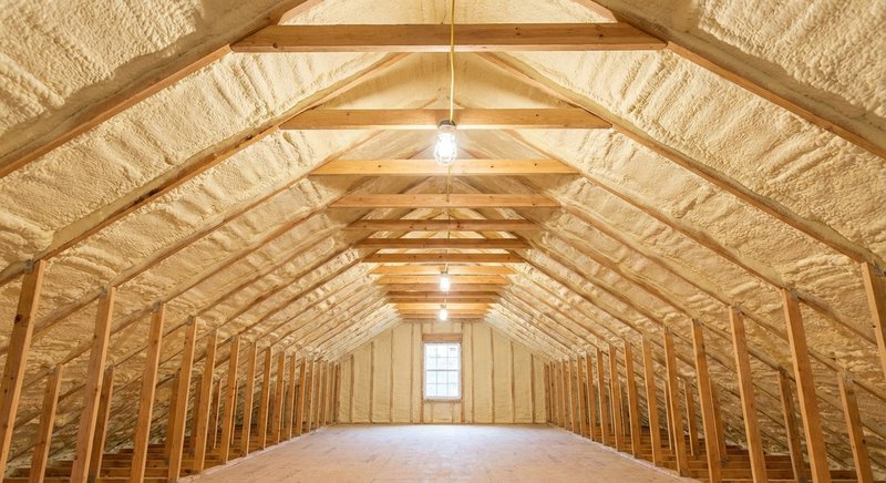 Same attic fully insulated with spray foam
