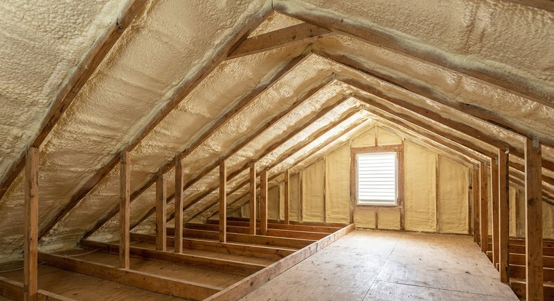 Completed attic spray foam insulation project