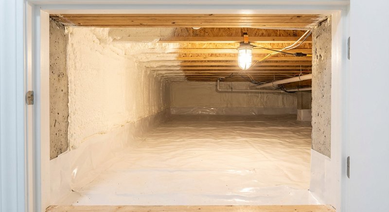 Crawl space insulation with closed cell foam